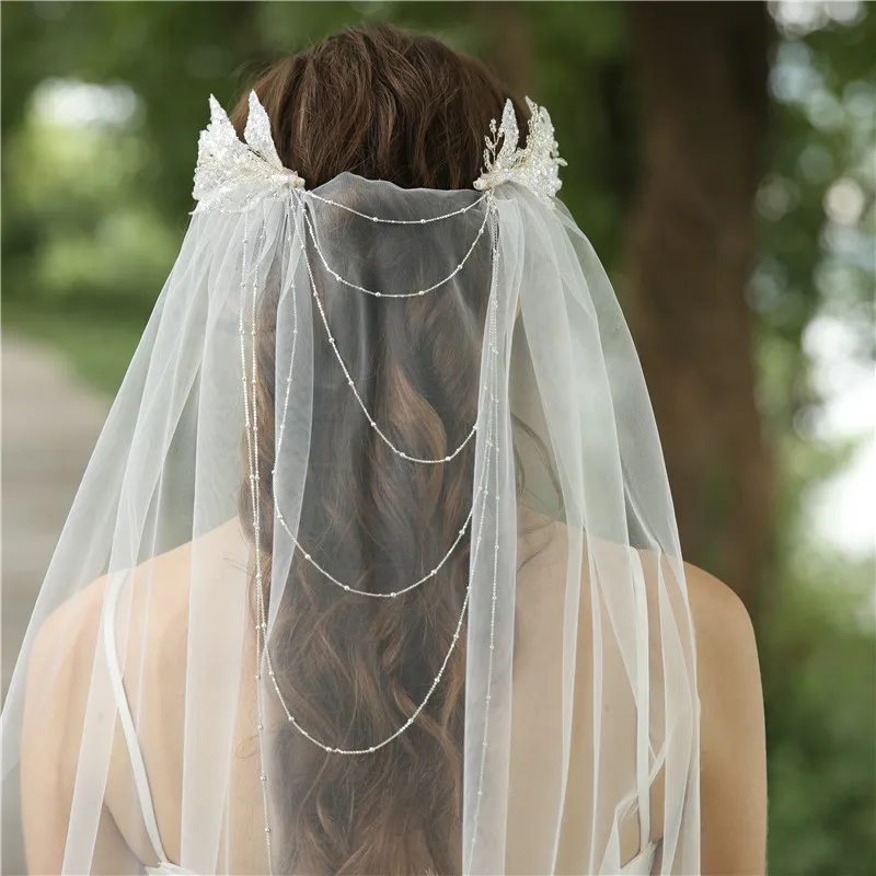 2020 New Design Wedding Hair Accessories Beading Acessoire de mariage Accessories Wedding Cape Veil