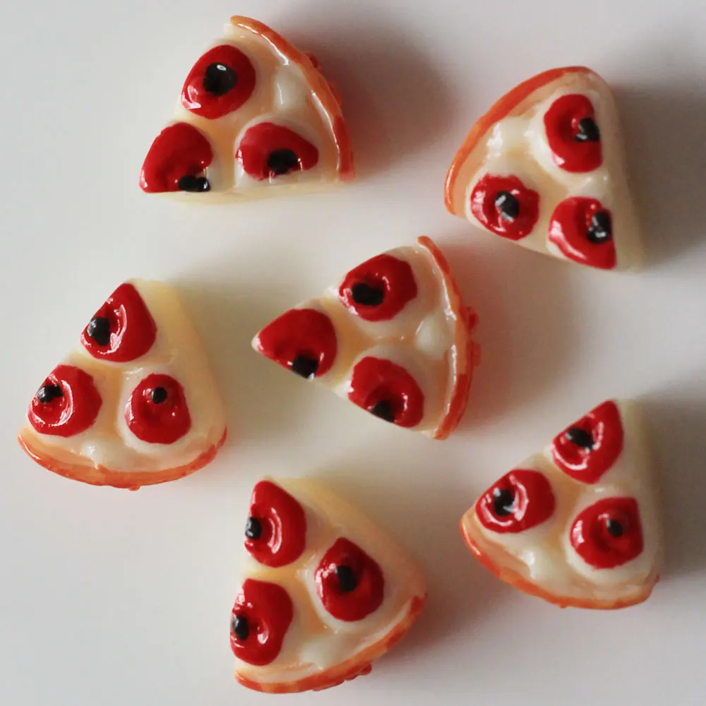 

Bulk Orange Yellow Fruit Pizza Resin Cabochons Flatback Resin Dollhouse Food Pizza Cabs Jewelry Making Craft Sup
