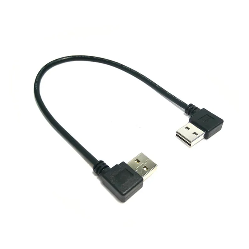 Preise (100 Teile/los) 480M USB 2,0 Right Angle 90 Grad Männlichen Nach Links Abgewinkelt Männlichen Daten Kabel 1m Schwarz 25cm 50cm 100
