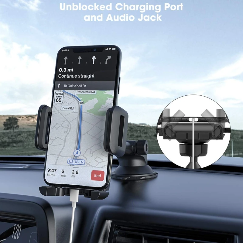 Adjustable Universal SUV Car Phone Mount with Powerful Clamps Sucker Cup Holder for Dashboard Windshield Bracket |