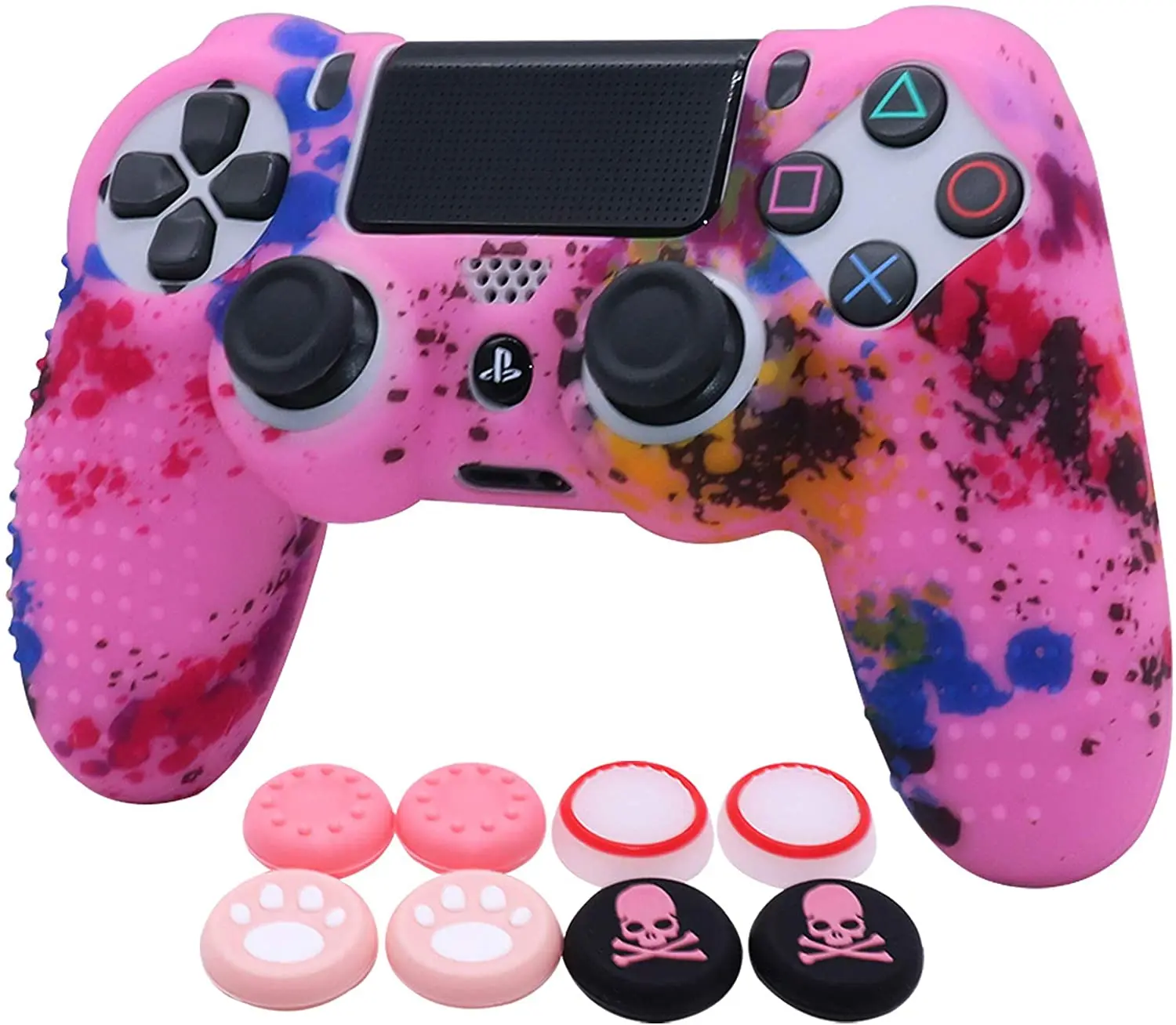 

Pink PS4 Controller Skins RALAN,Silicone Controller Cover Skin Protector Compatible /PS4 Slim/PS4 Pro Controller (Pink Pro