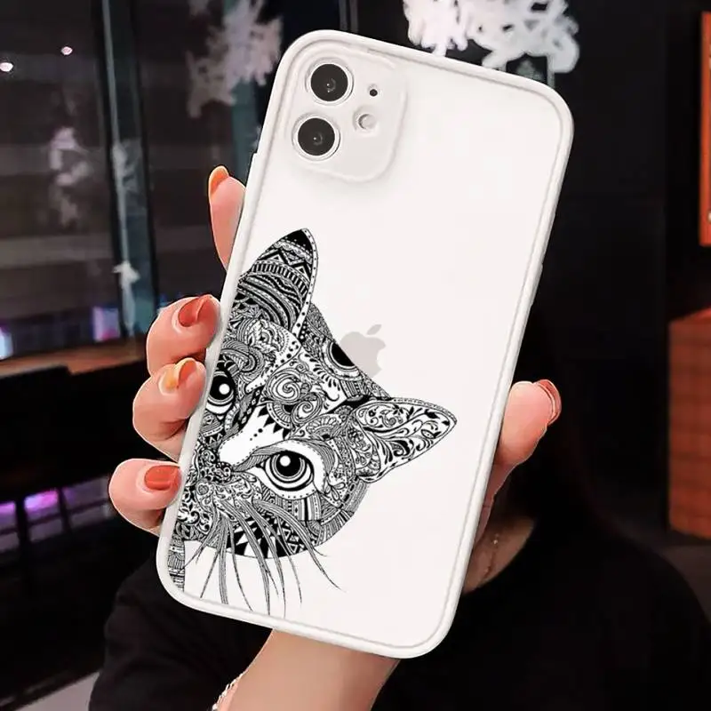 

Animal elephant giraffe Phone Cases Matte transparent For White iPhone 12 Mini 11 Pro XR XS Max 7 8 Plus X Back Cover