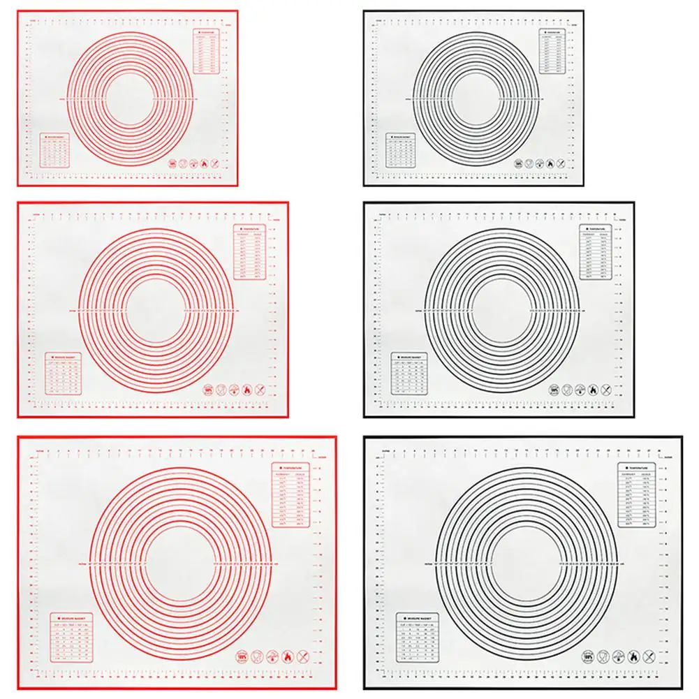 Силиконовый коврик для выпечки со шкалой раскатки теста замеса антипригарный