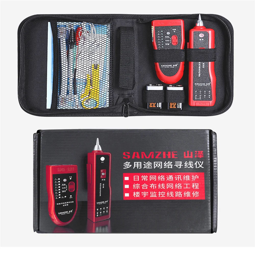 

LAN Network Cable Tester Cat5 Cat6 RJ45 UTP STP Detector Line Finder Telephone Wire Tracker Tracer Diagnose Tone Tool Kit