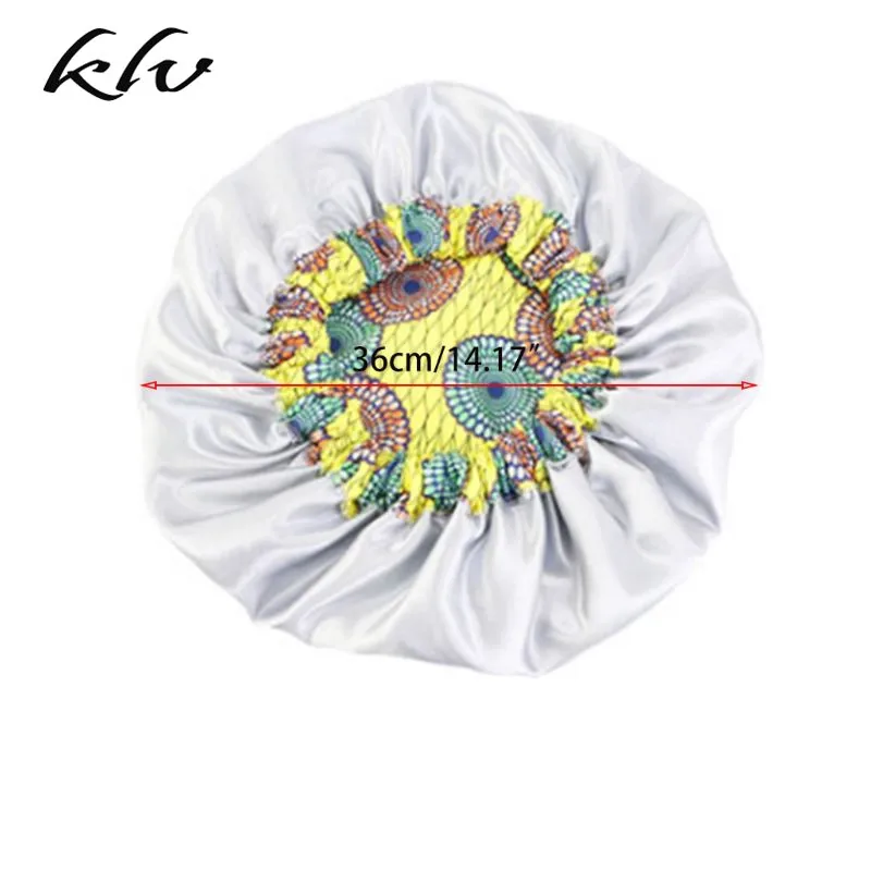 Женская сверхбольшая двухслойная шапочка атласная подкладка ночная с