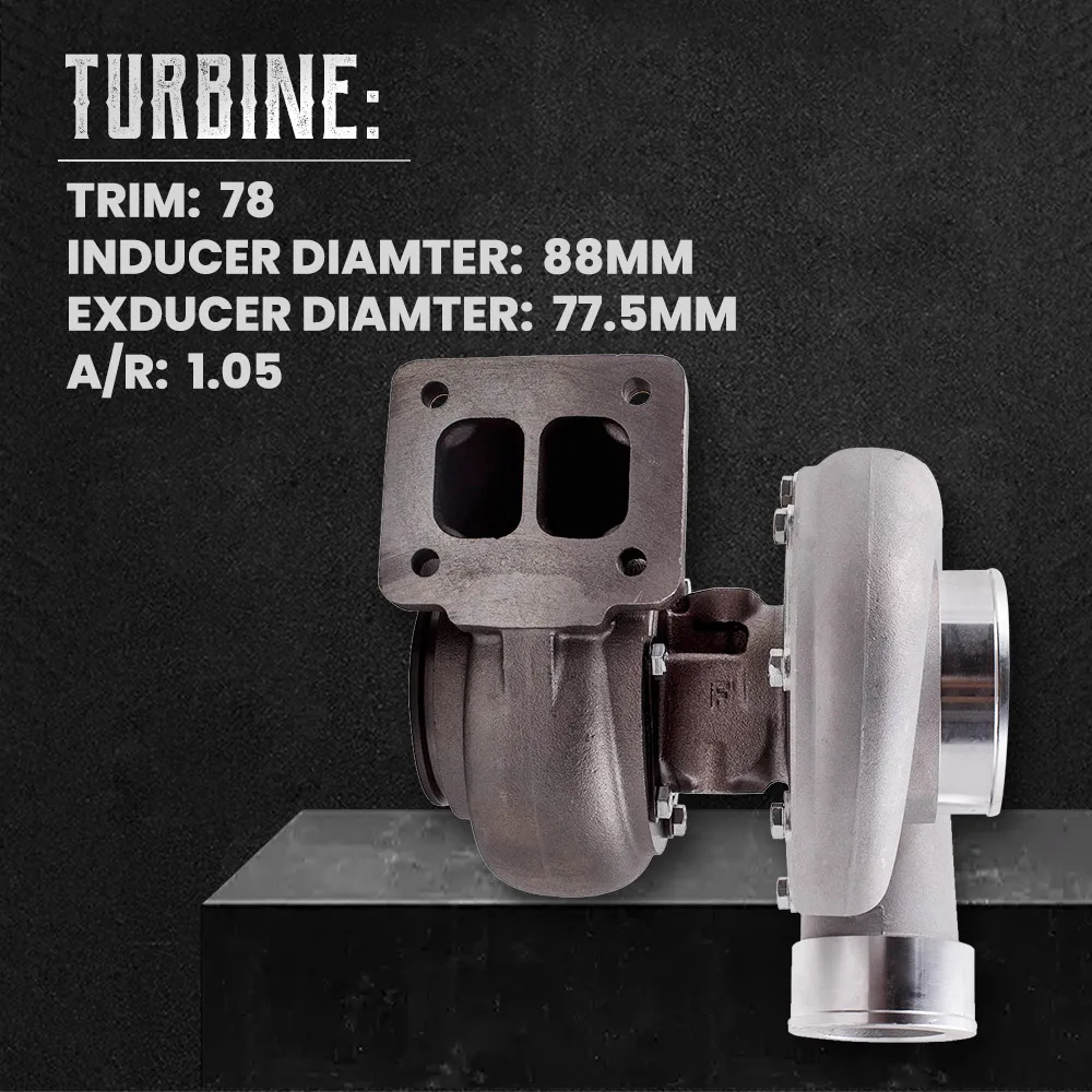 Турбокомпрессор GT45 T4. 66 A/R Com 1 05 V-band 600 + 78 Trim HP Boost Racing Turbo 4 Bolt | Автомобили и