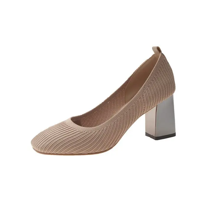 

Heels Shallow Mouth African Woman Shoe Chunky Sandals Branded Pumps Round Toe Slip On 2021 Lace-Up 5cm Burgundy Casual Block