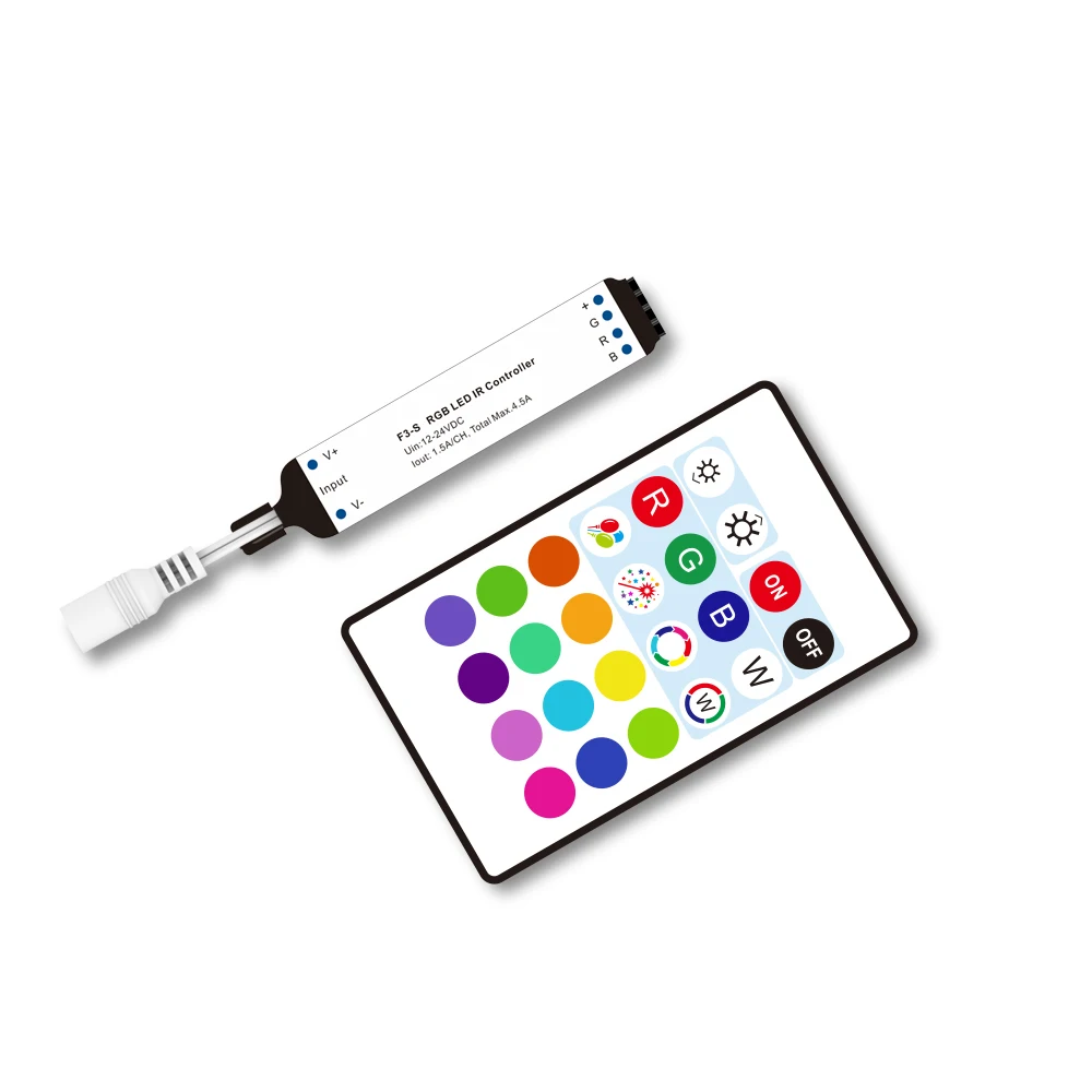DC12-24V 1CH 3CH светодиодный мини ИК Одноцветный RGB контроллер Диммер для 5050 3528 2835 5630 5730