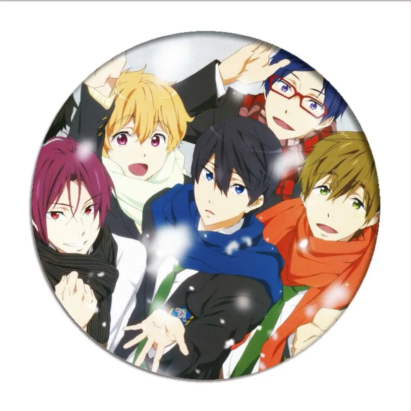 Бесплатно! Iwatobi плавать Косплей рюкзак значки Nanase Haruka брошь заколки Тачибана