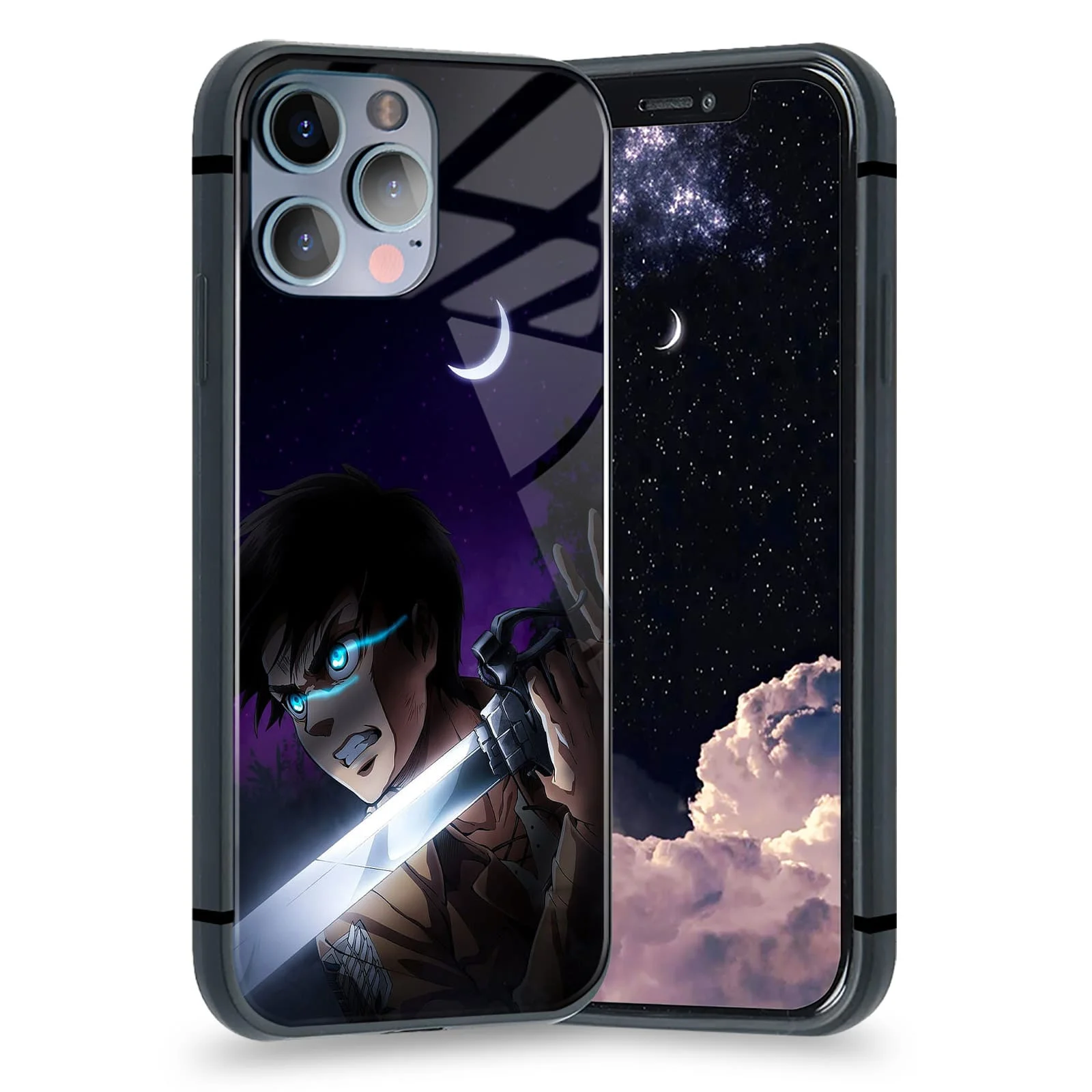 

Eren Yaeger Attack on Titan Anime Phone Case for iPhone 13 12 11 Mini Pro XS Max 6s SE X XR 7 8 Plus Cover Soft Glass Shell