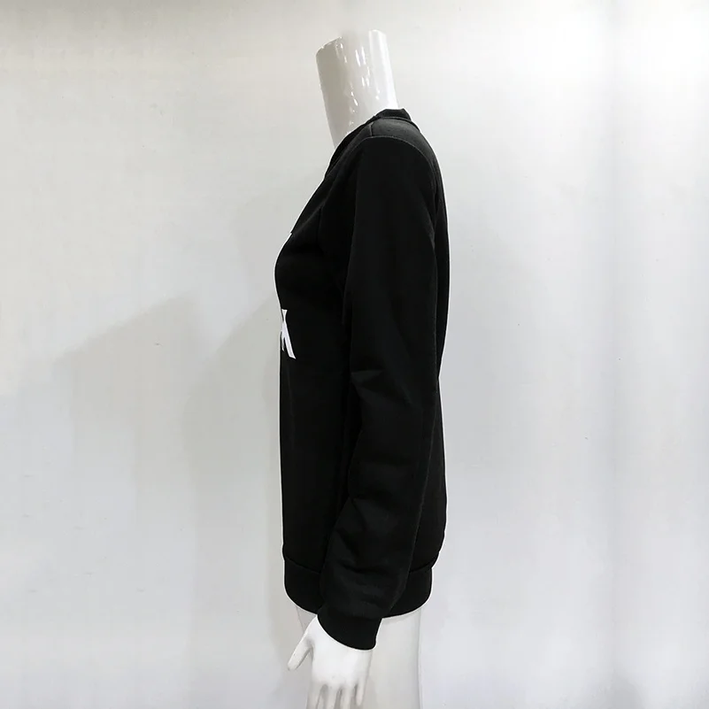 Худи с круглым вырезом и буквенным принтом в стиле парка Женские повседневные