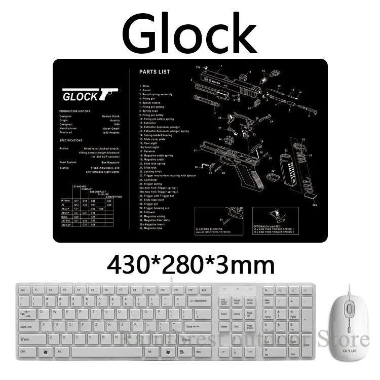 Резиновый коврик для чистки пистолета Glock 1911 Beretta USP SIG P226 AR15 AK47 винтовочный