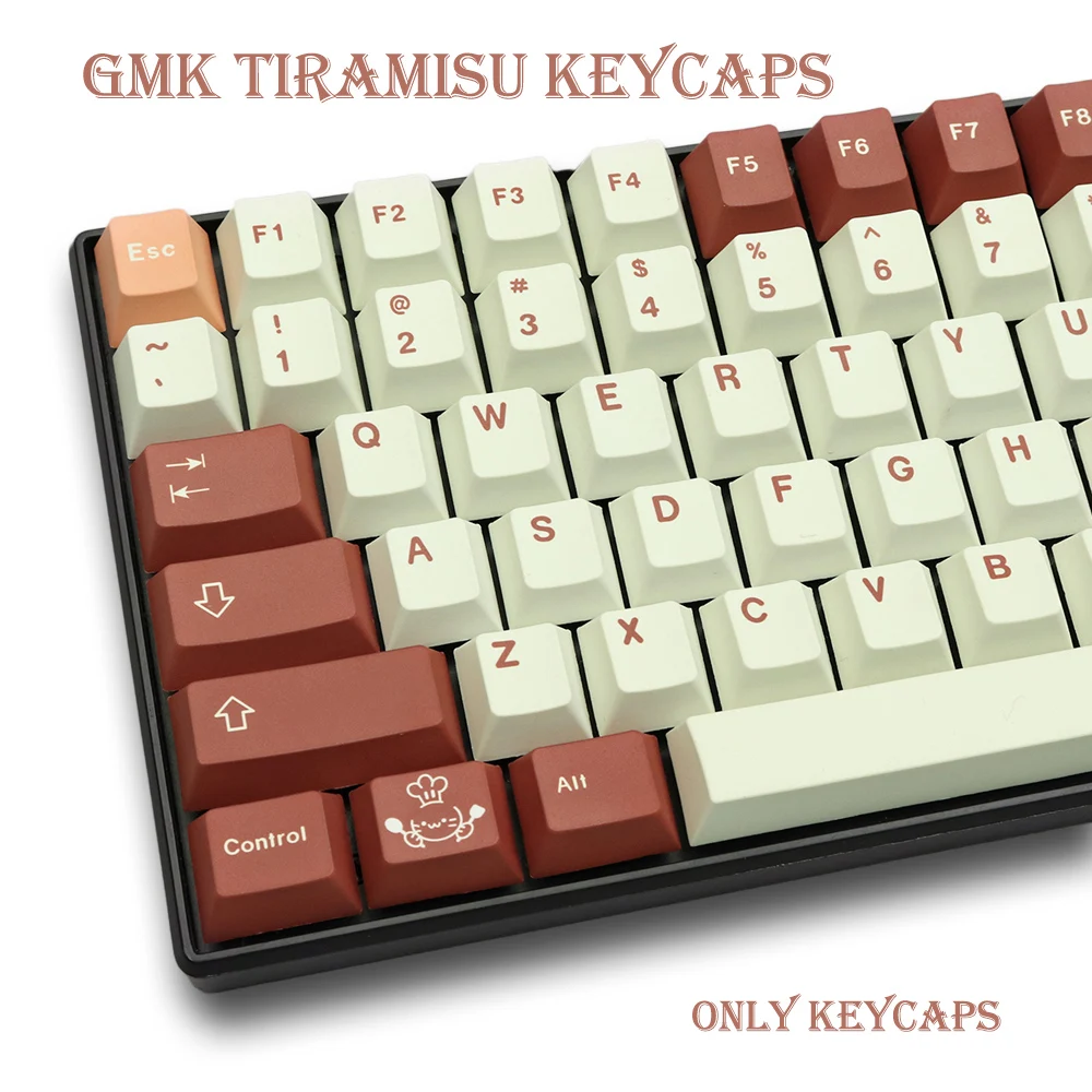 

1 set GMK Tiramisu PBT Keycap 129 Keys Cherry Profile DYE-SUB Personalized Keycaps For GMMK pro Mechanical Keyboard