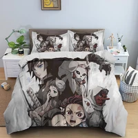 anime demon slayer bedding set 3d print full queen king cartoon duvet cover pillowcase kimetsu no yaiba bedspread no sheet