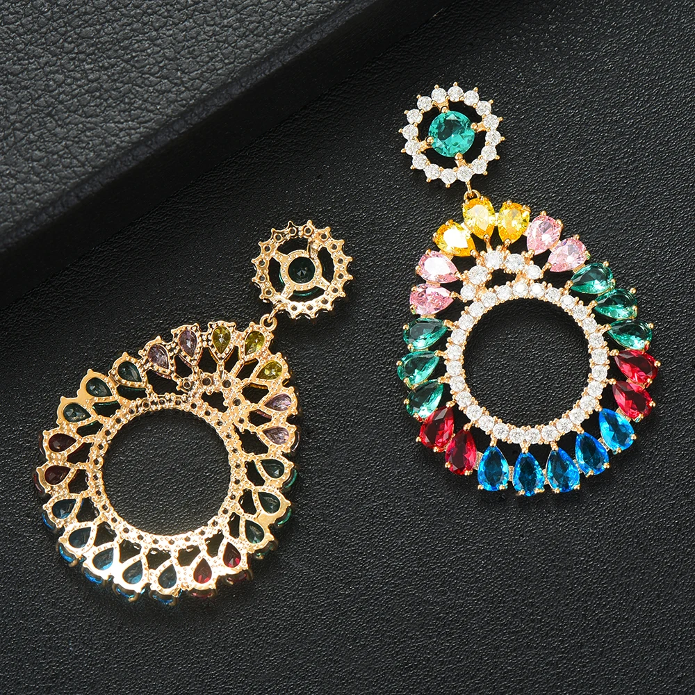 

SISCATHY Fashion Jewelry Trendy Dangle Earrings AAA Zircon Crystal Jewelry Women Wedding Bridals Earrings Party Accessories