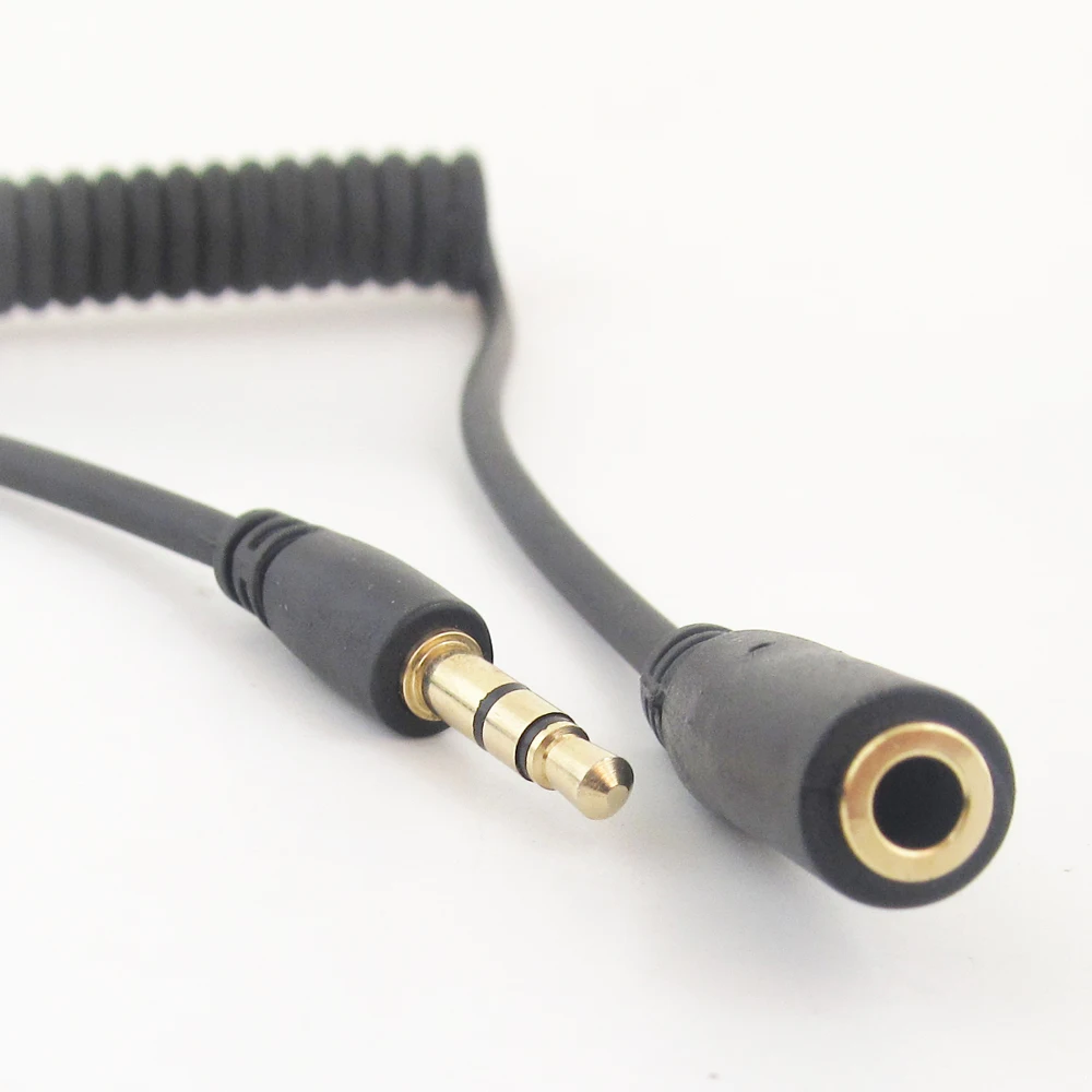 

1pc Gold 1/8" 3.5mm Stereo Male To Female AUX Retractable Stretched Audio Cable Item No.: 4-0305