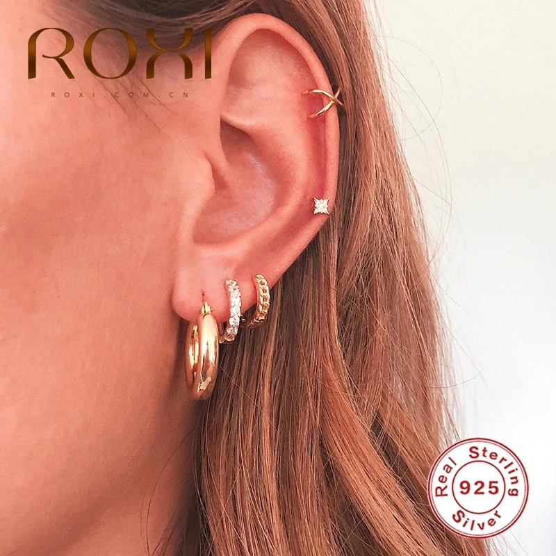 Женские винтажные серьги-кольца ROXI круглые серьги без мозаики вечерние