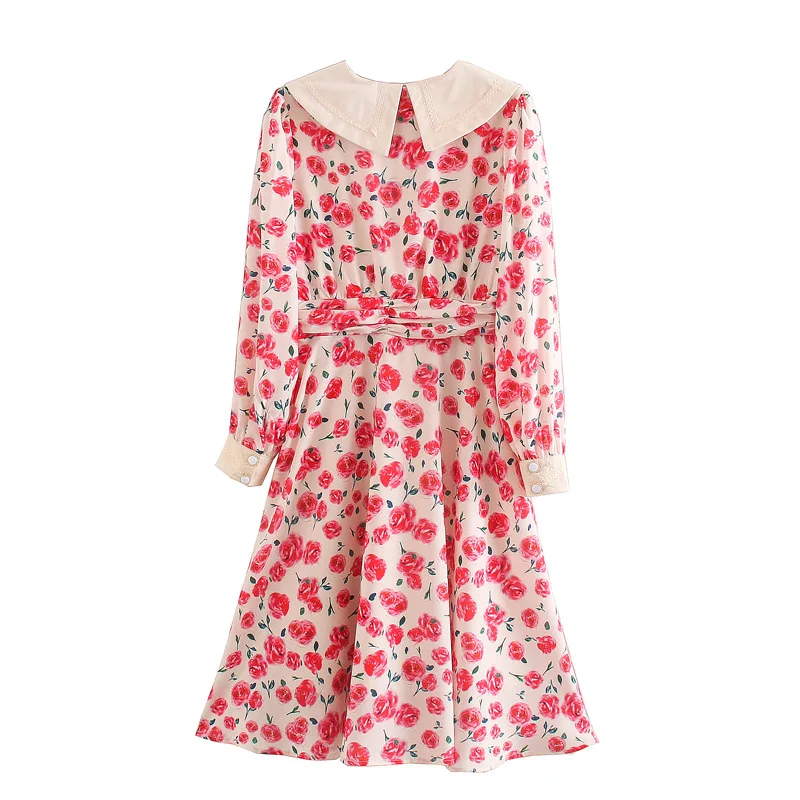 Женское платье с цветочной талией za в европейском ретро-стиле модель Wdl6645 на