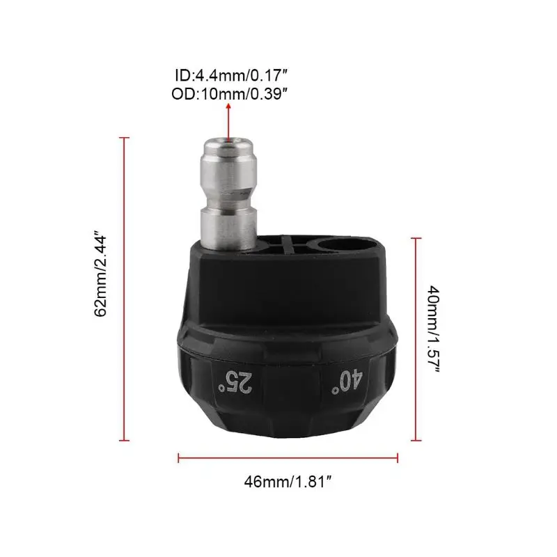 

Pressure Washer Nozzle Tips 6 in 1 Changeover 1/4 Inch Quick Connect Pressure up