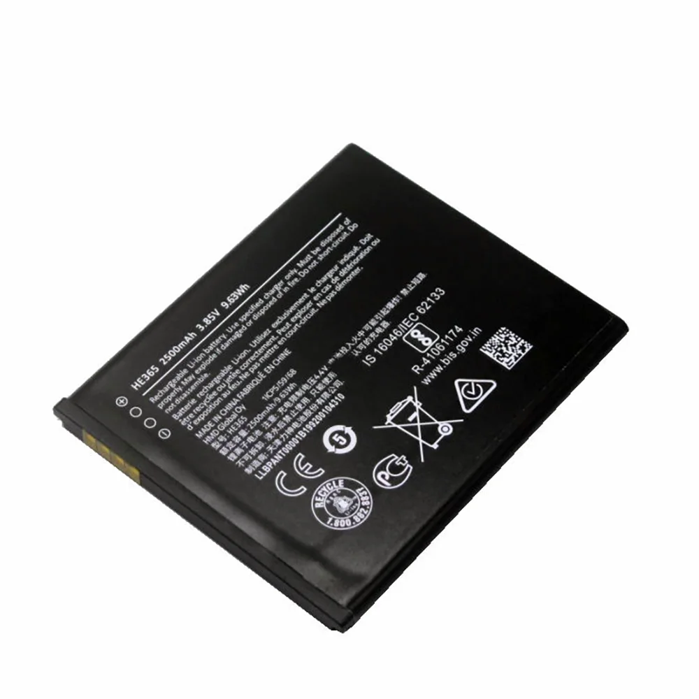 100% Оригинальный аккумулятор HE 365 для Nokia HE365 1 Plus TA-1130 1123 1127 1111 2500 мА · ч