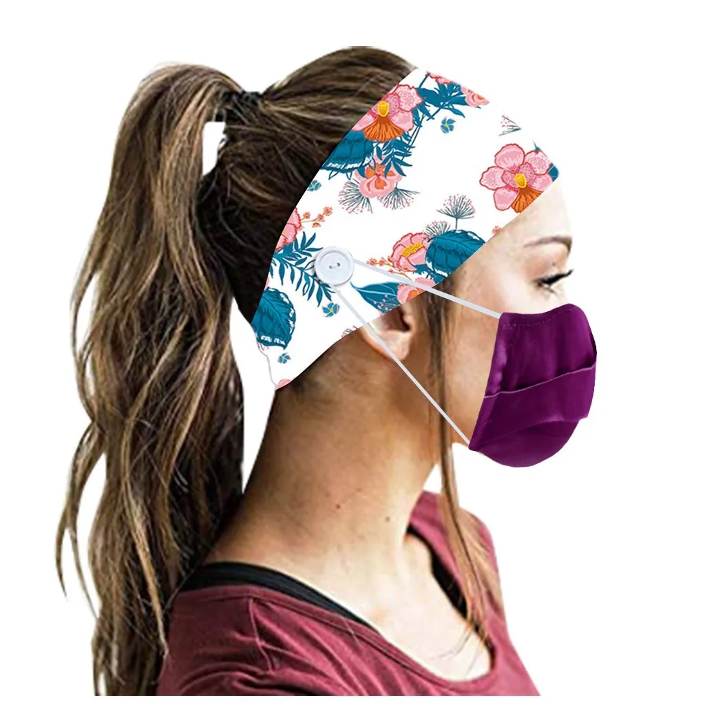 Эластичный обруч для волос мужчин и женщин эластичный с кнопками бега Т образный