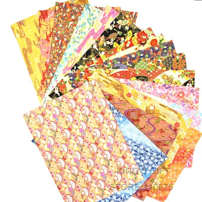 21x28cm Set A Оригами, японская бумага Chiyogami Yunzen, ручная шелковая экранированная бумага для украшения подарочной коробки, куклы - Цвет: 21x28cm Set A