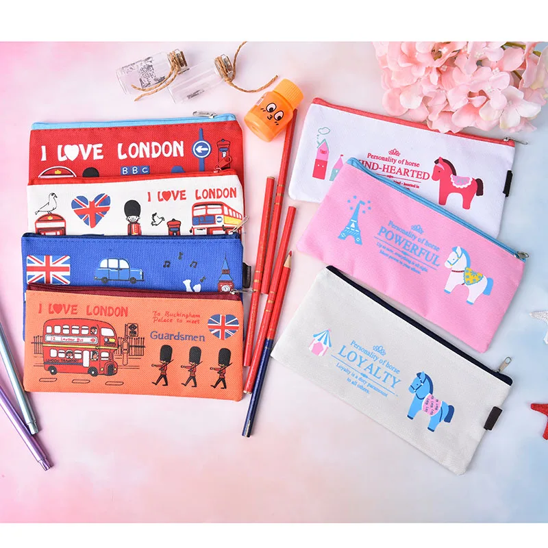 

I love London style Creative England design Soldier Oxford pencil case Storage Stationery School Supplie Student Gift
