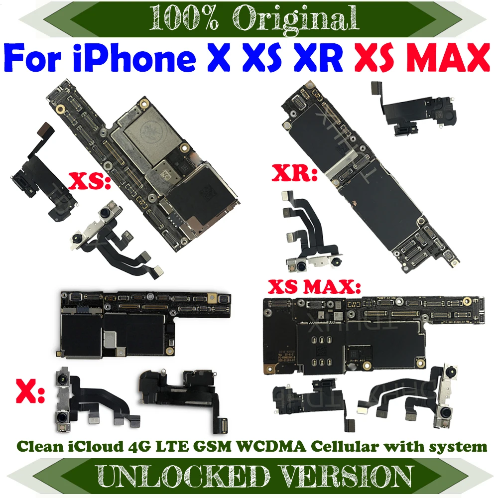 Материнская плата для iPhone X XS MAX XR 100% оригинал разблокированная без iCloud|Антенны