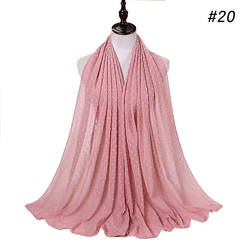 

Luxuey Pom Bubble Chiffon Hijab Scarf Women Long Shawl Wrap Headband Islamic Muslim Scarves for Ladies Sjaal Bandana 175*70cm