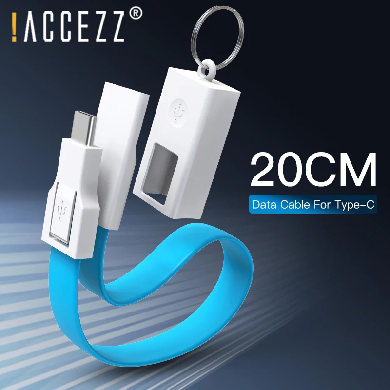 ! ACCEZZ мини брелок usb зарядный кабель type C для huawei P30 Pro samsung S10 короткий USB провод
