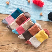 5 pairs high quality women winter socks vintage patchwork rabbit wool sock thicken warm thermal cotton socks%e2%80%8b