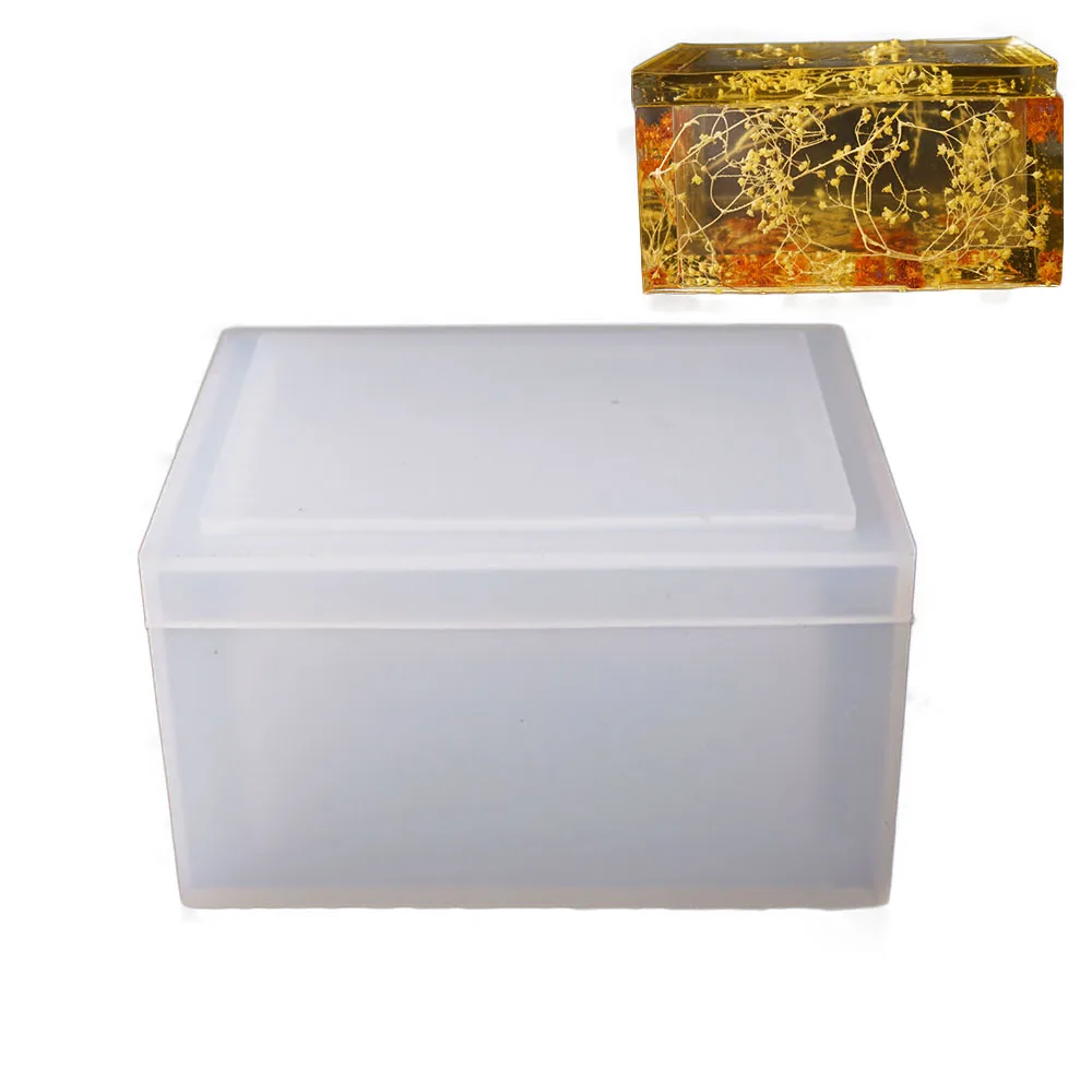 

Crystal Epoxy Mold Square Tissue Box Silicone Resin Mold Decorative Craft DIY Daily Necessities Paper Car Tissues Case Making