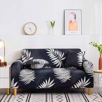 sofa cover waterproof elastic 1 2 3 4 seater chaise lounge living room l shape corner armrests sectional couches black leaves