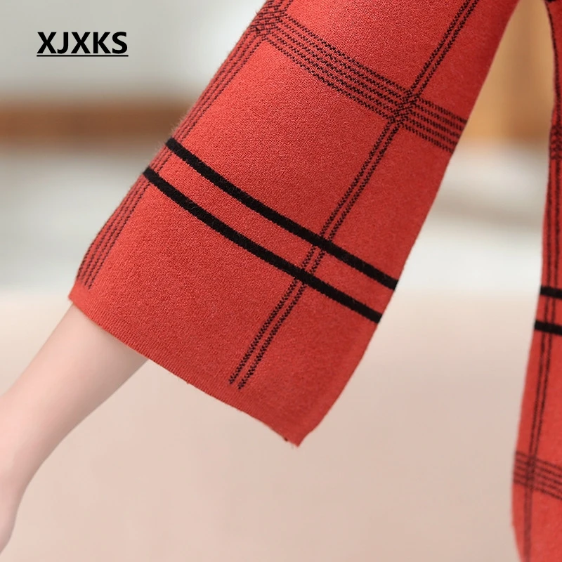 Кардиган XJXKS трикотажный однобортный удобный шерстяной кардиган с круглым