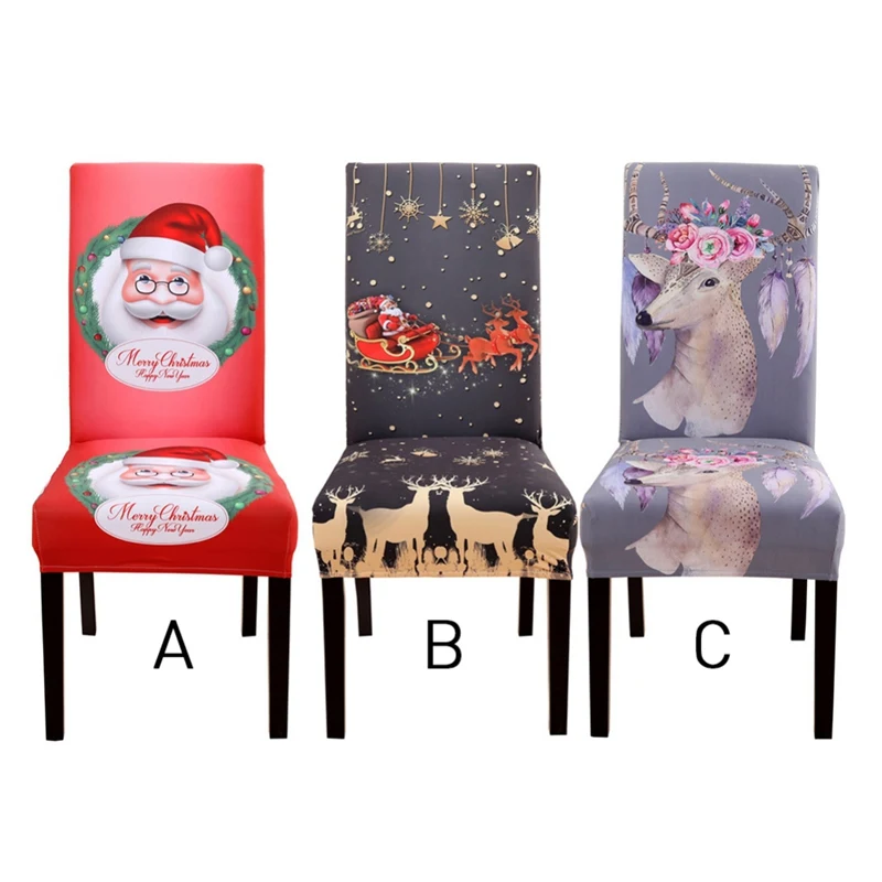 Рождественский стул с милым рисунком Санта Клауса чехол для спинки стула