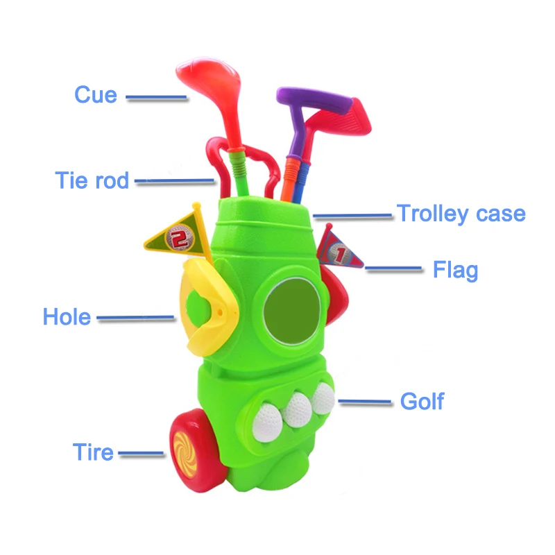 Мини набор Golfs для клуба портативная пластиковая детская игрушка помещений и