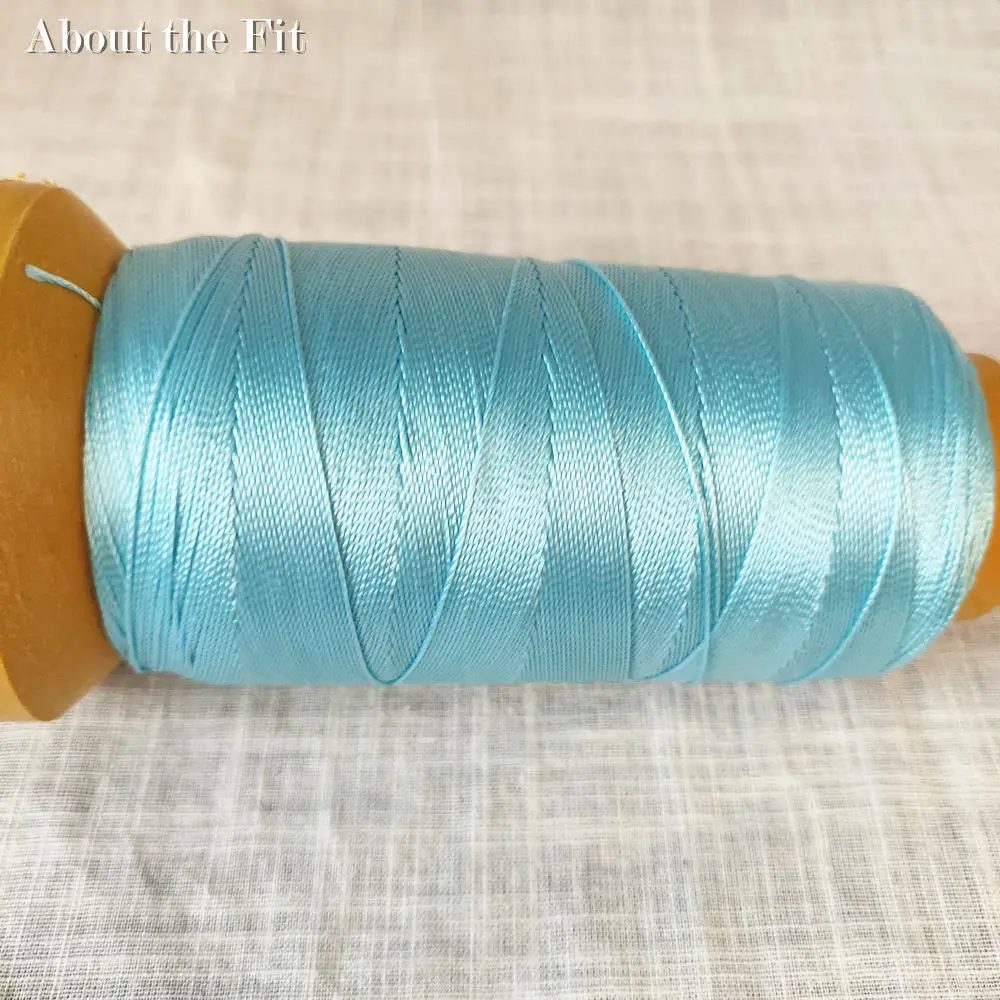 О Fit многожильный Плетеный искусственный шелковые провода DIY макраме шпагат Бисероплетение нити ручной работы фурнитура твист кружева - Цвет: Light Blue  09