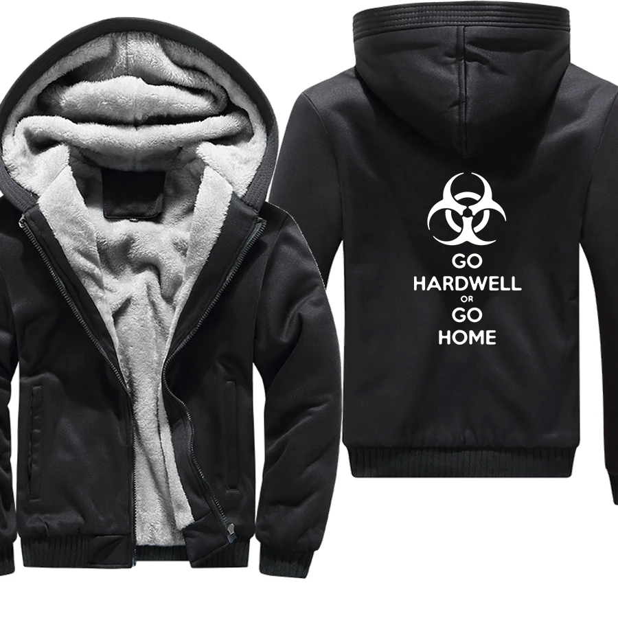 

GO HARDWELL or go home rock thick hoodie men winter coat jacket loose streetwear hoody vintage Punk hoodies Harajuku men clothes
