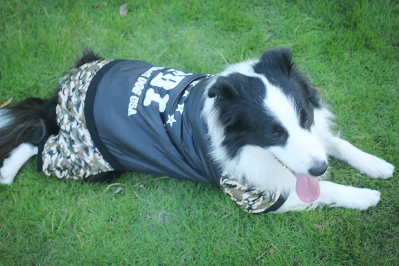 E8 зимний теплый комбинезон для больших собак хлопковая одежда камуфляжный