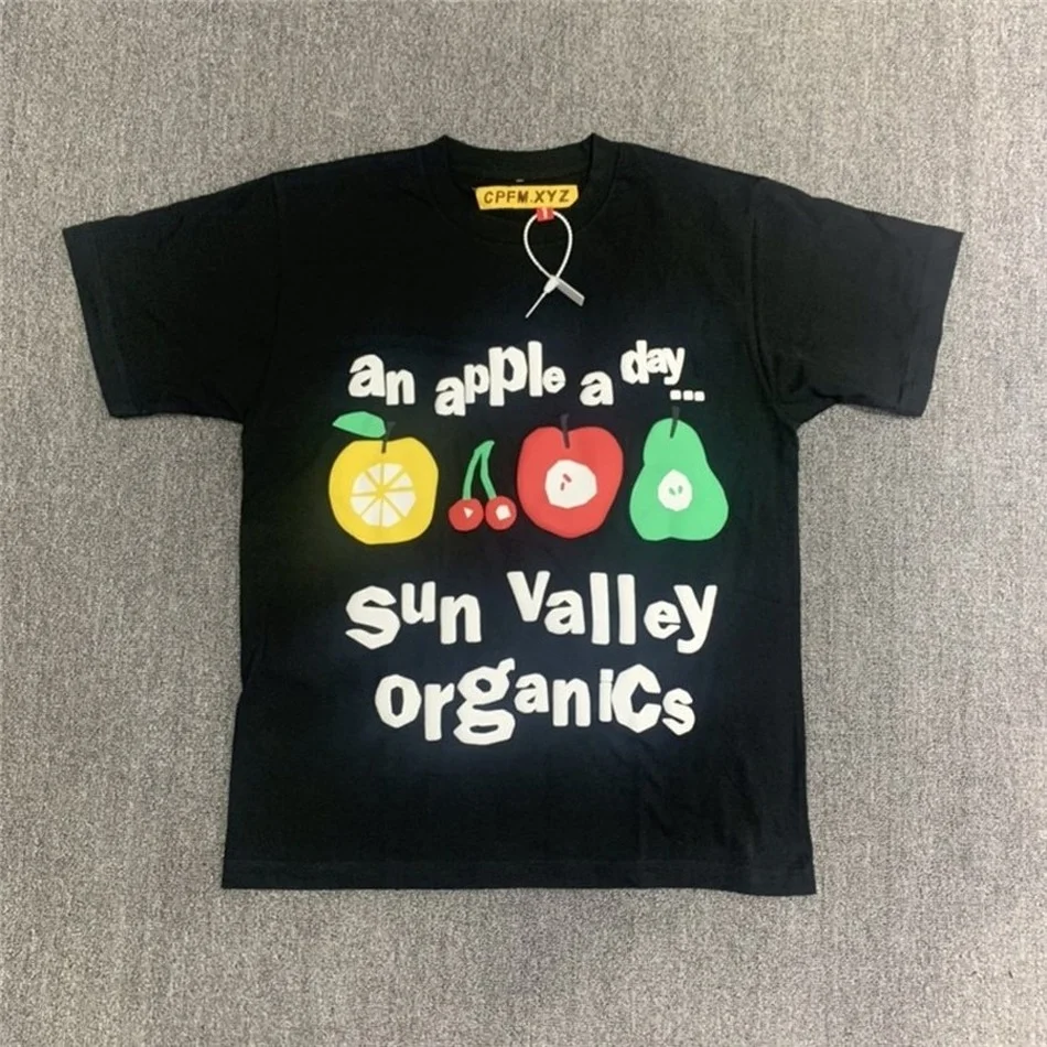 Фруктов вспенивания печать CPFM XYZ футболка Для мужчин женщин Уличная футболки