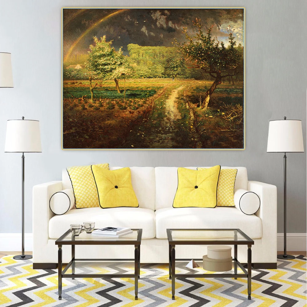 Цитон Жан Франсуа Millet Spring Весна в Barbizon Canvas холст искусство живопись маслом