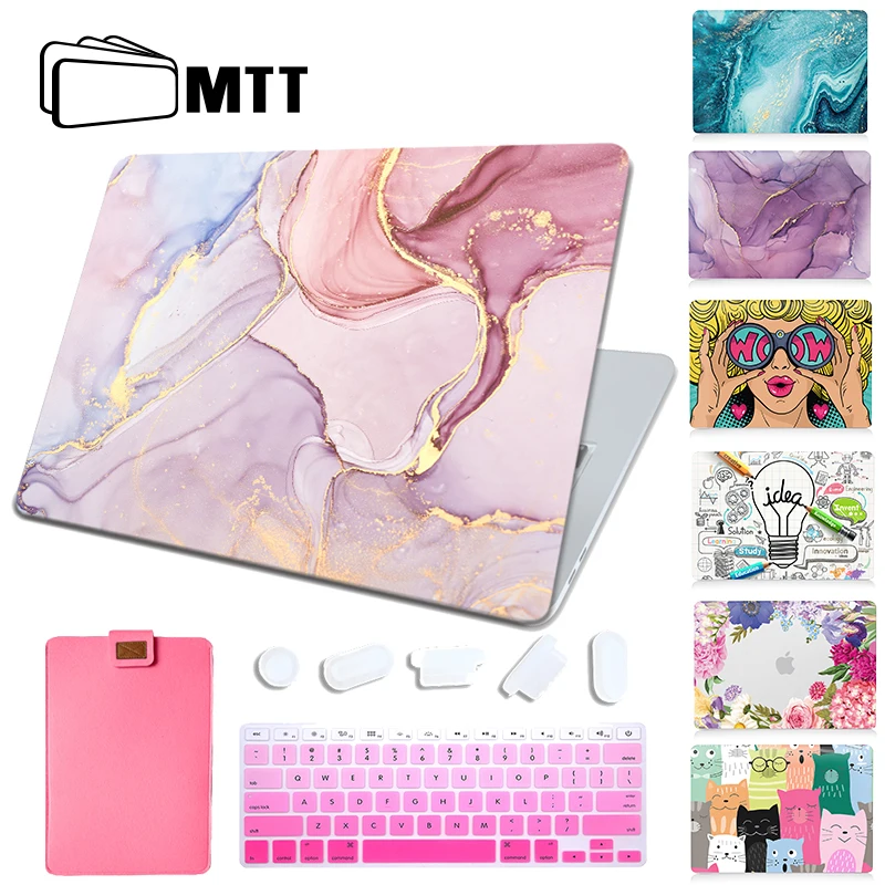 Чехол MTT для ноутбука Macbook Air 13 A2179 A1932 Pro 11 12 15 16 дюймов мраморный чехол с сенсорной