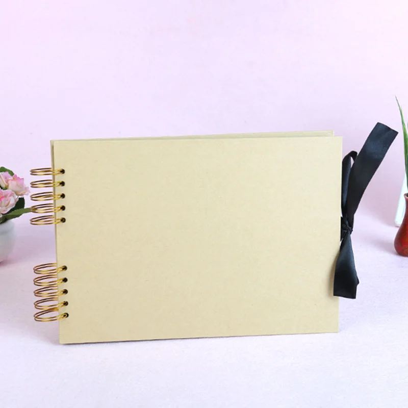 Большой фотоальбом А4 DIY скрапбук 80 страниц бежевая пустая Обложка с картинкой
