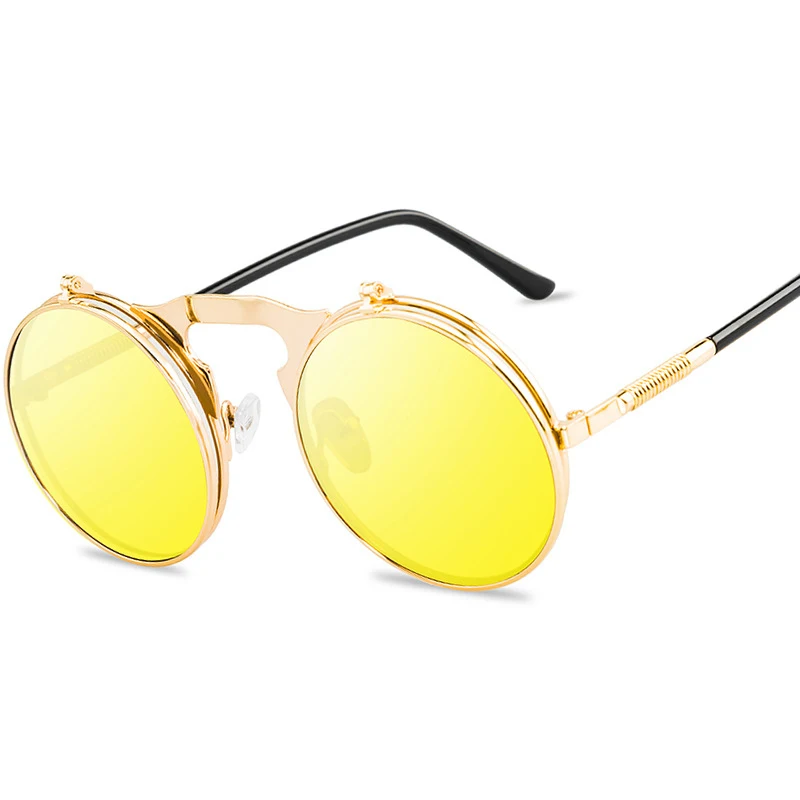 Женские и мужские поляризационные солнцезащитные очки в стиле стимпанк круглые