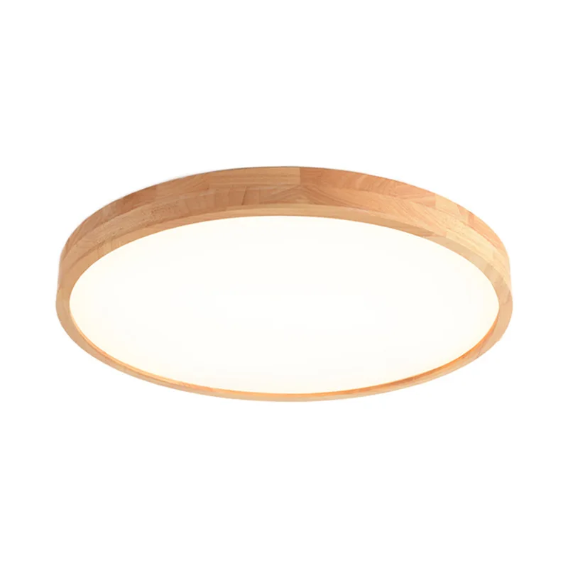 

LukLoy NEW 5 cm Ultra-thin Solid Wood Ceiling Lights Bedroom Study Living Room Simple Style Dimming with RC Round Ceiling Lamp