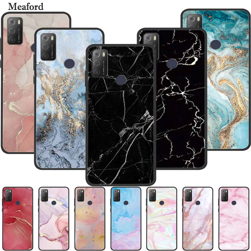 Водонепроницаемый силиконовый чехол для Alcatel 1 S 2021 2020 мраморный 1SE | Мобильные