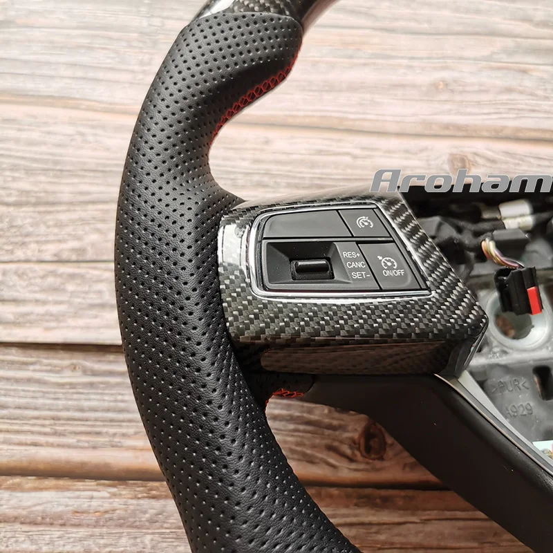 Высококачественное крутое рулевое колесо из углеродного волокна и замши для