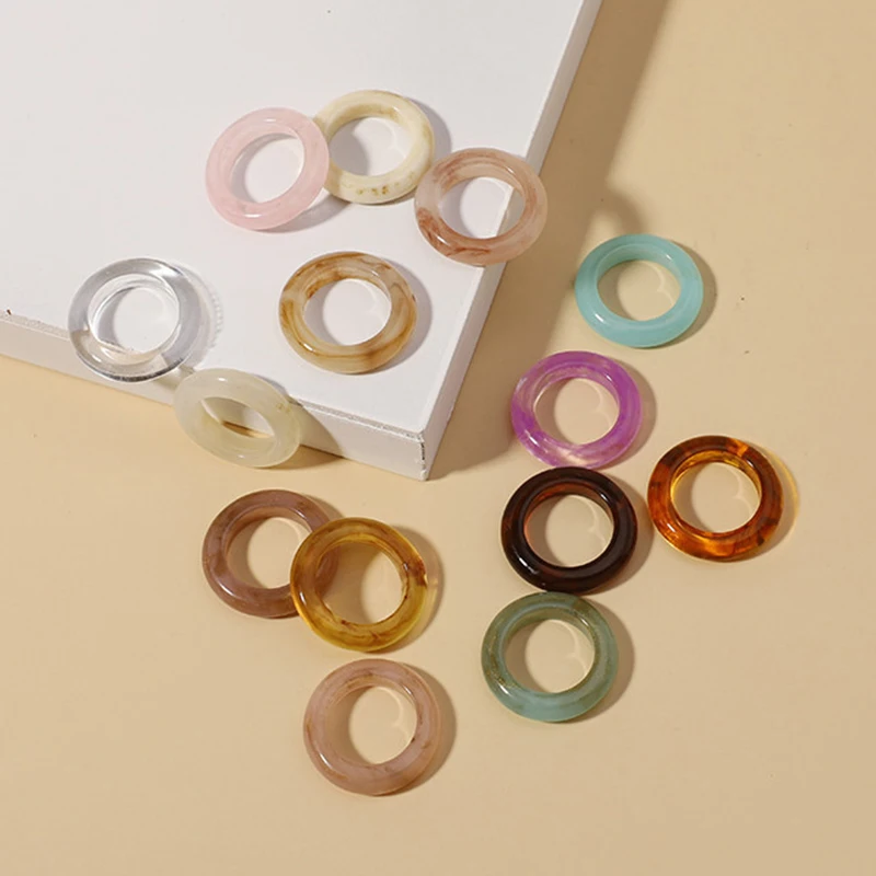 

Геометрические кольца из акриловой смолы, красочные прозрачные круглые кольца для девочек, Винтажные Украшения с мраморным узором, новинка...
