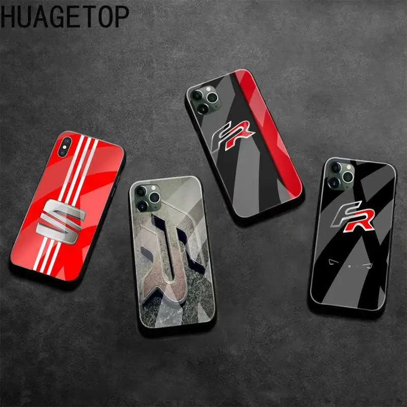 Черный мягкий чехол из ТПУ с логотипом автомобильного сиденья закаленное стекло