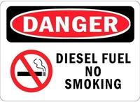 danger diesel fuel no smoking vintage aluminum metal tin sign warning sign plaque poster wall retro art sign